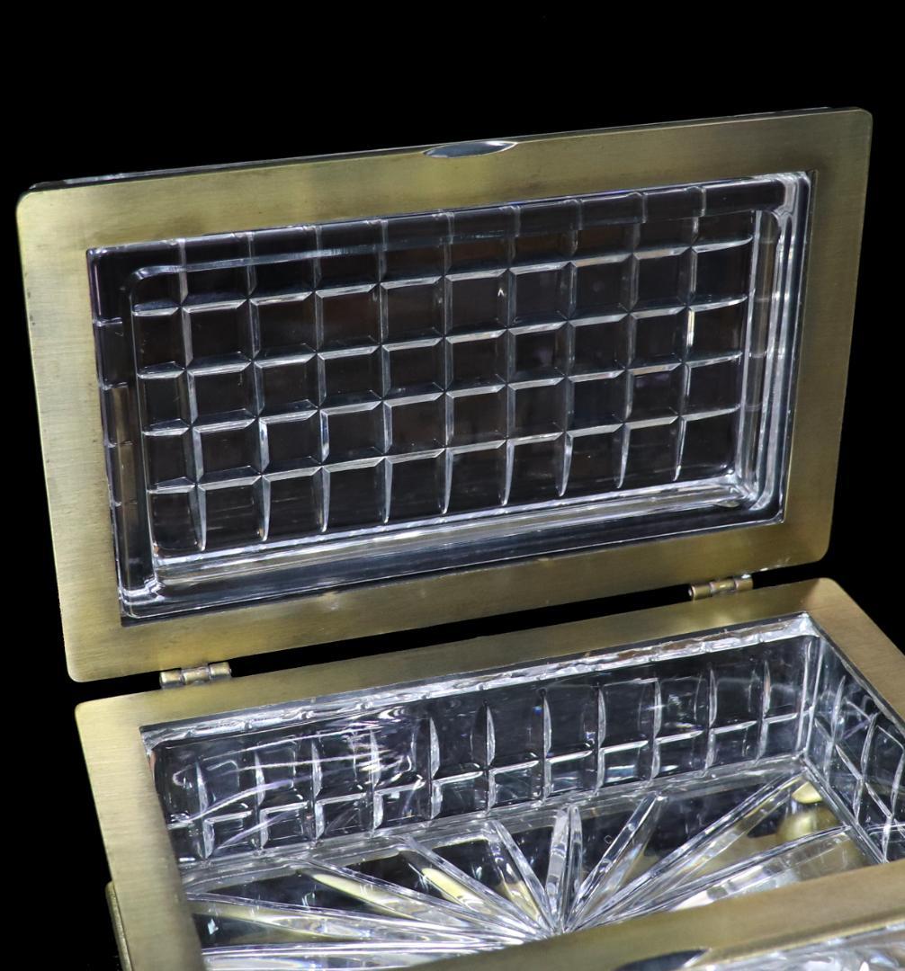 オールドバカラ 特注肉厚カットクリスタル×ブロンズ 2.3kg 大型装飾ボックス