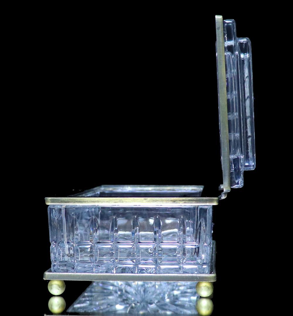 オールドバカラ 特注肉厚カットクリスタル×ブロンズ 2.3kg 大型装飾ボックス