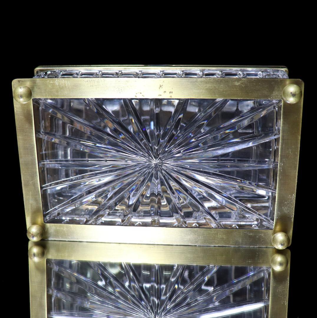 オールドバカラ 特注肉厚カットクリスタル×ブロンズ 2.3kg 大型装飾ボックス