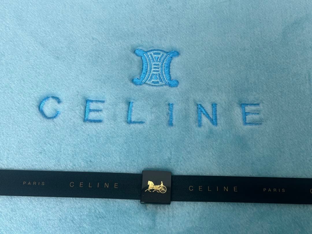 CELINE セリーヌ　アクリルニューマイヤー毛布　ブルー