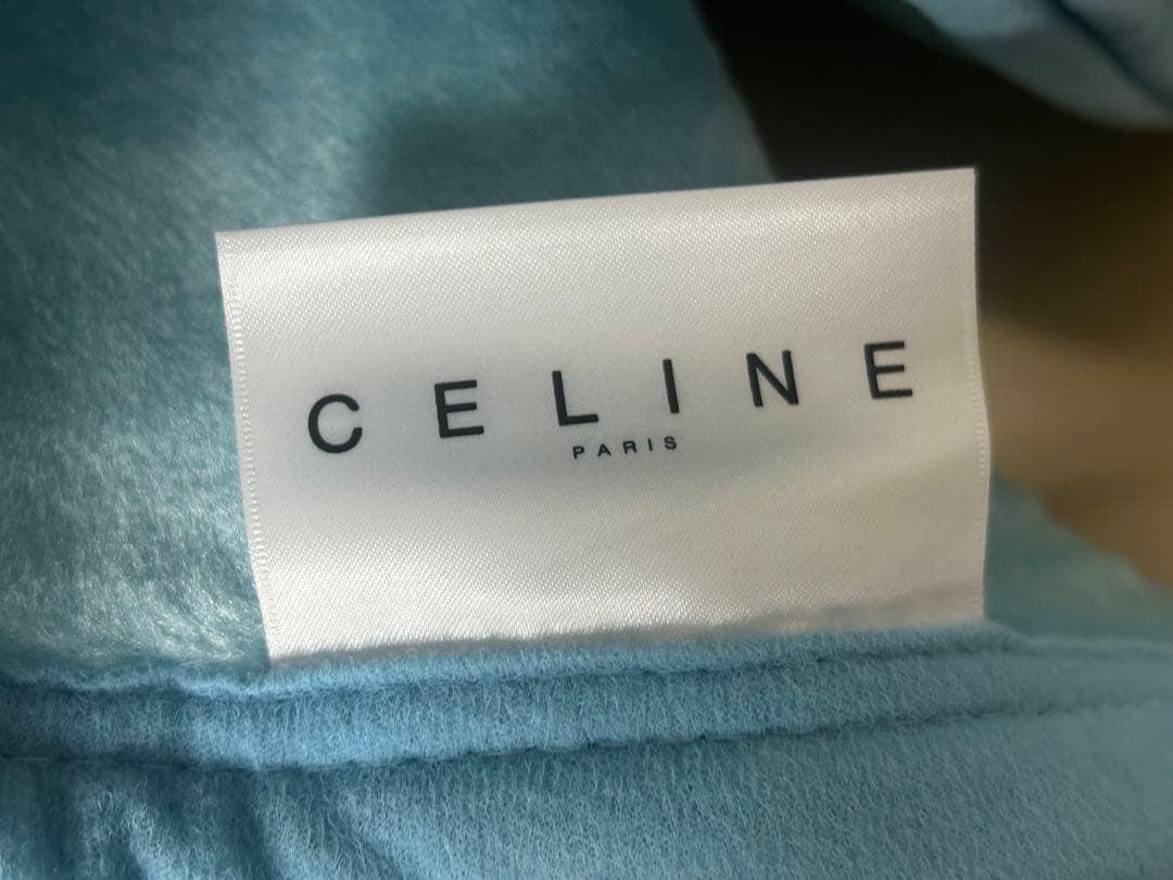 CELINE セリーヌ　アクリルニューマイヤー毛布　ブルー