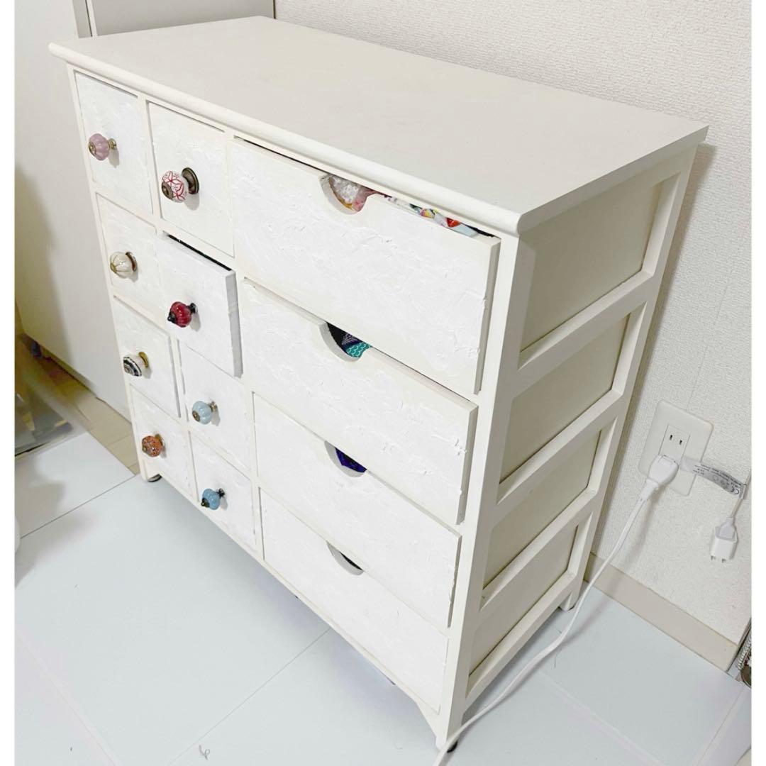 最終値下　ヴィンテージ　収納チェスト 引き出し　ウッド　店舗什器　ホワイト