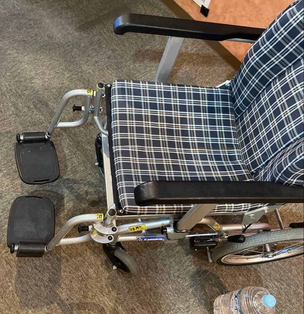 カワムラリクライニング介助用車椅子 チェック柄 アルミフレーム　KXLシリーズ