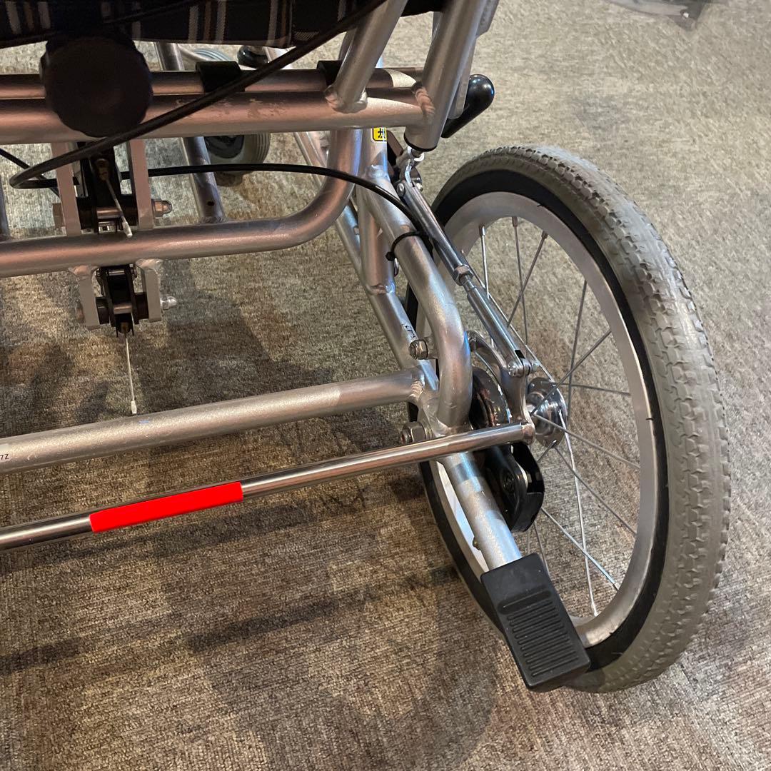 カワムラリクライニング介助用車椅子 チェック柄 アルミフレーム　KXLシリーズ