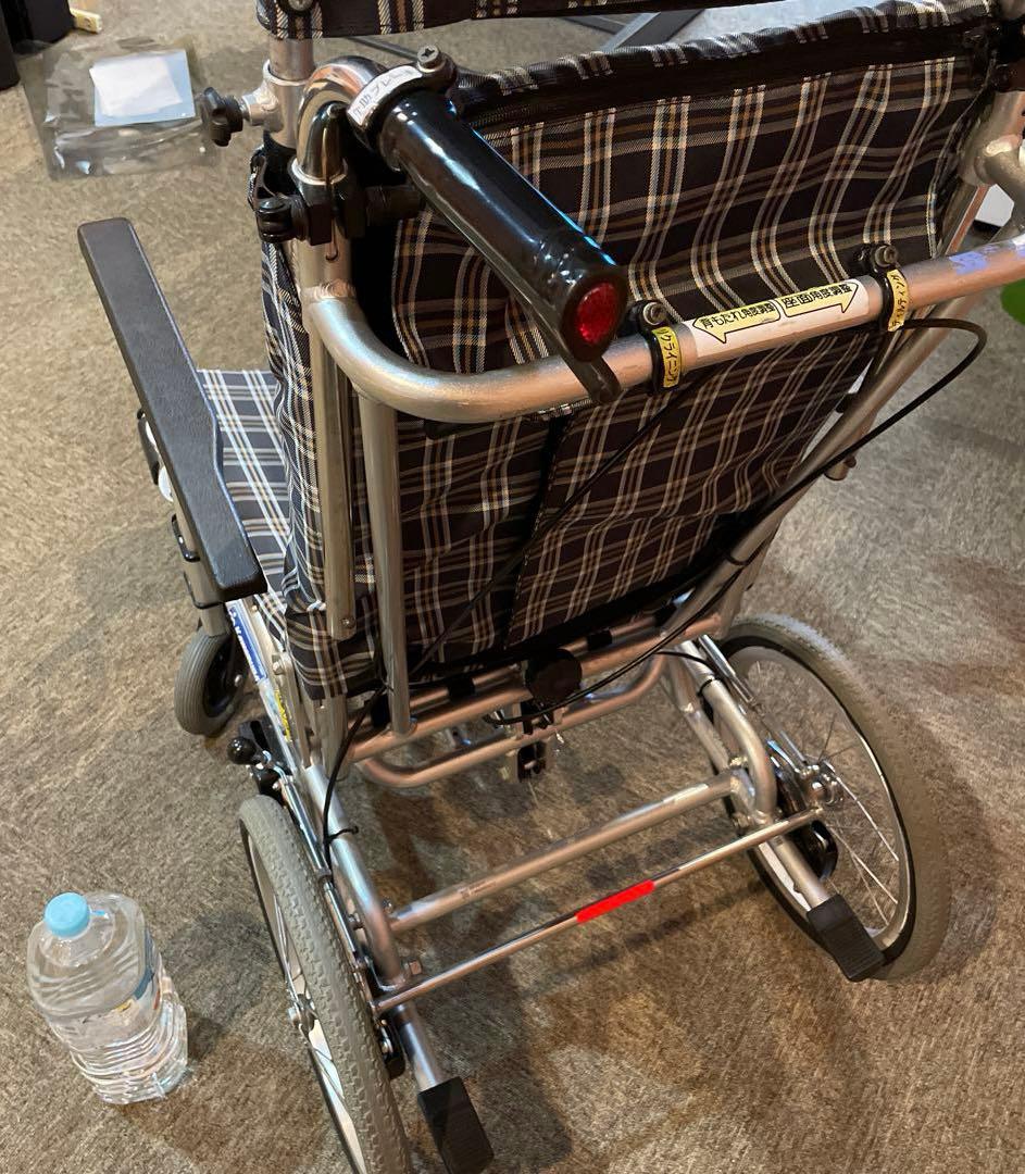 カワムラリクライニング介助用車椅子 チェック柄 アルミフレーム　KXLシリーズ