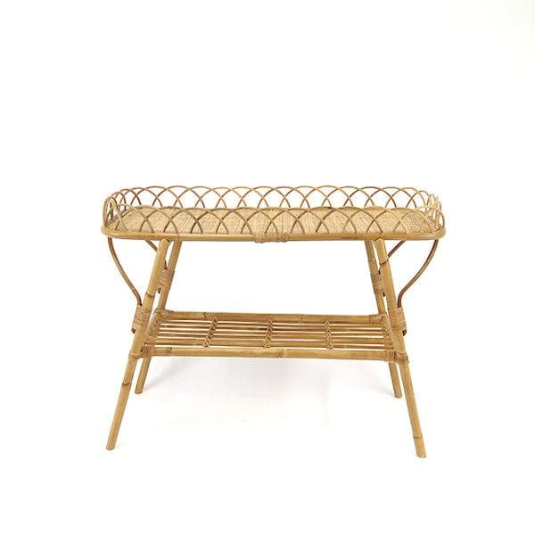 アジアン風 皮つきラタンコンソールテーブル 籐 手編み ナチュラル（256）