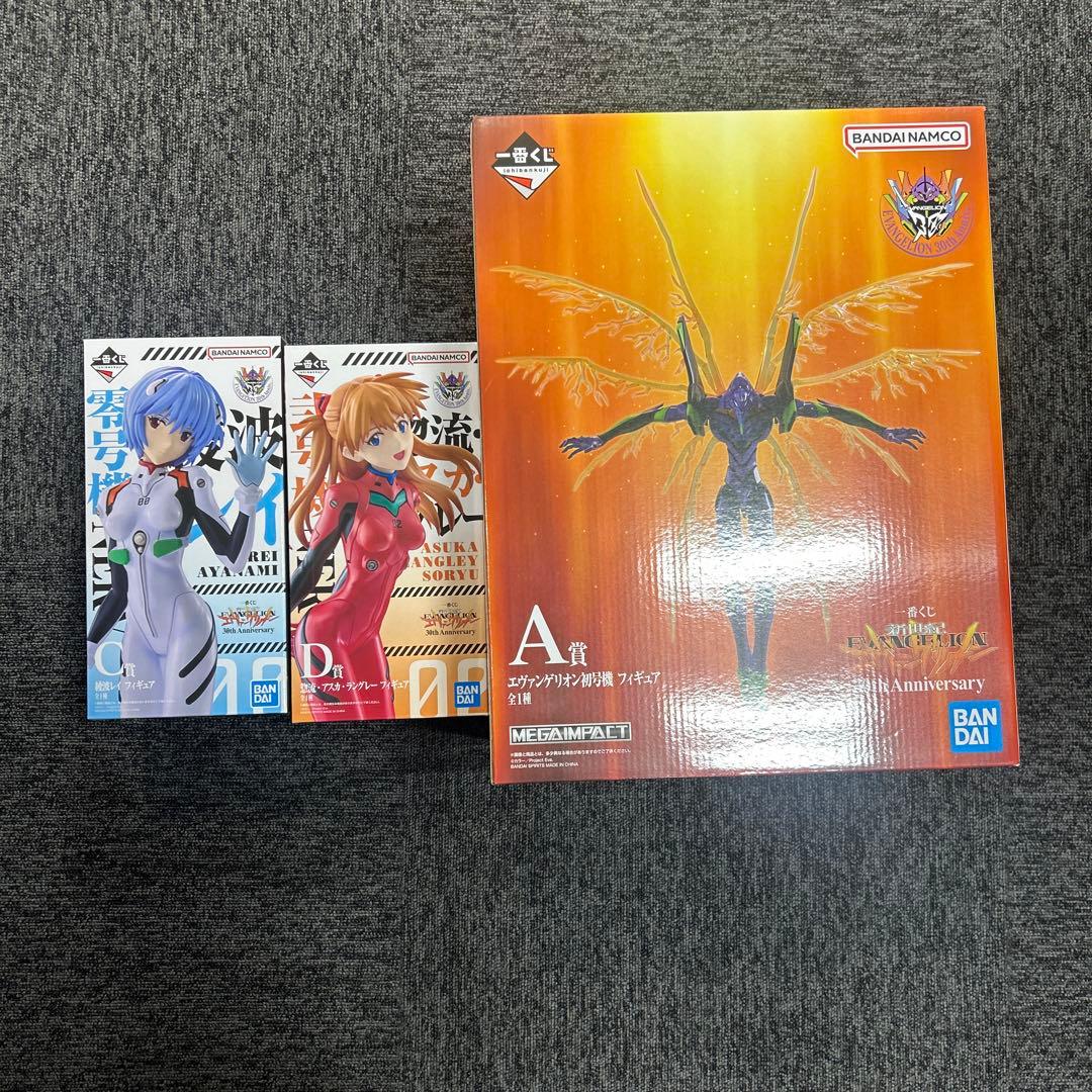 エヴァンゲリオン 一番くじ　A賞初号機　C賞綾波レイ　D賞アスカ　下位賞付き