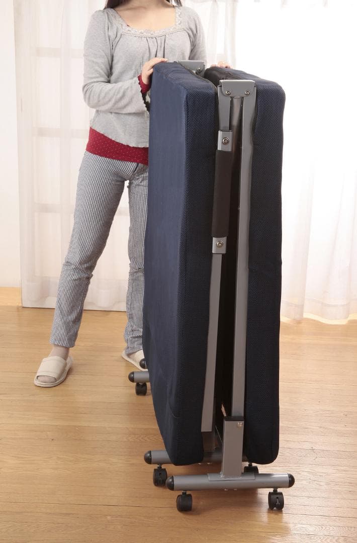 折りたたみ式 ソファベッド (組立不要) (ブラウン ネイビー から選べる)