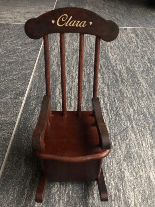 ロッキングチェア　オルゴール　木製　くるみ割り人形　花のワルツ　ミニチュア