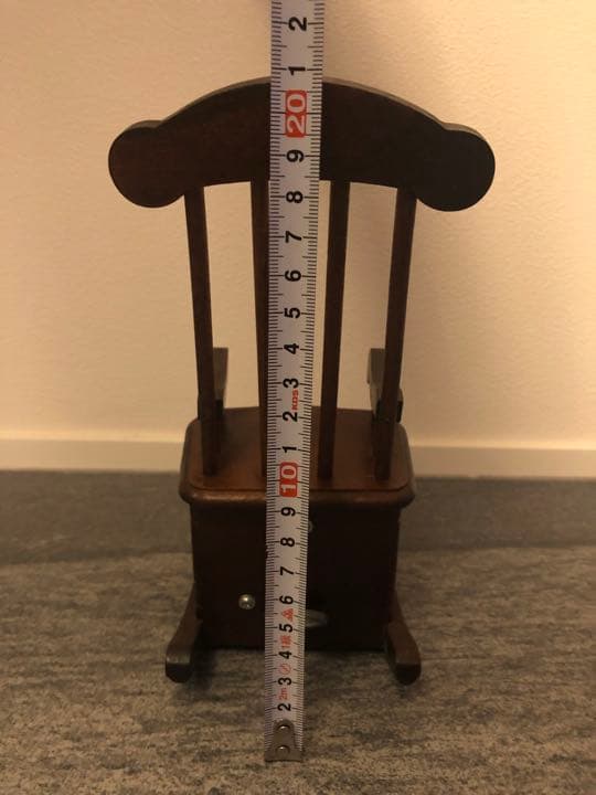 ロッキングチェア　オルゴール　木製　くるみ割り人形　花のワルツ　ミニチュア