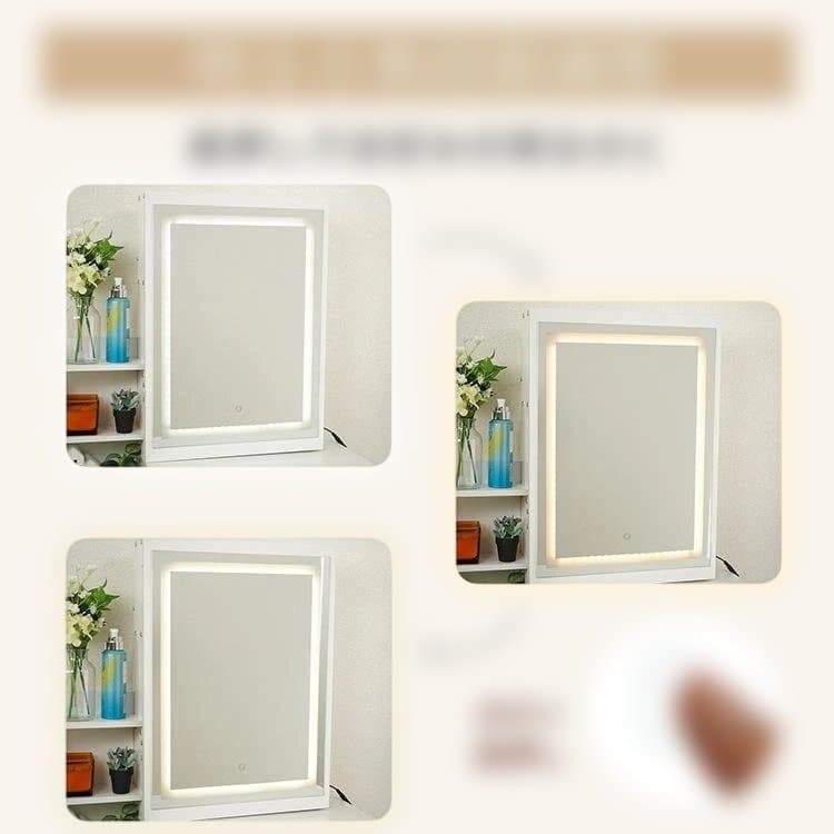 ドレッサー & チェアセット LEDライト付きドレッサー 化粧台 1人暮らし