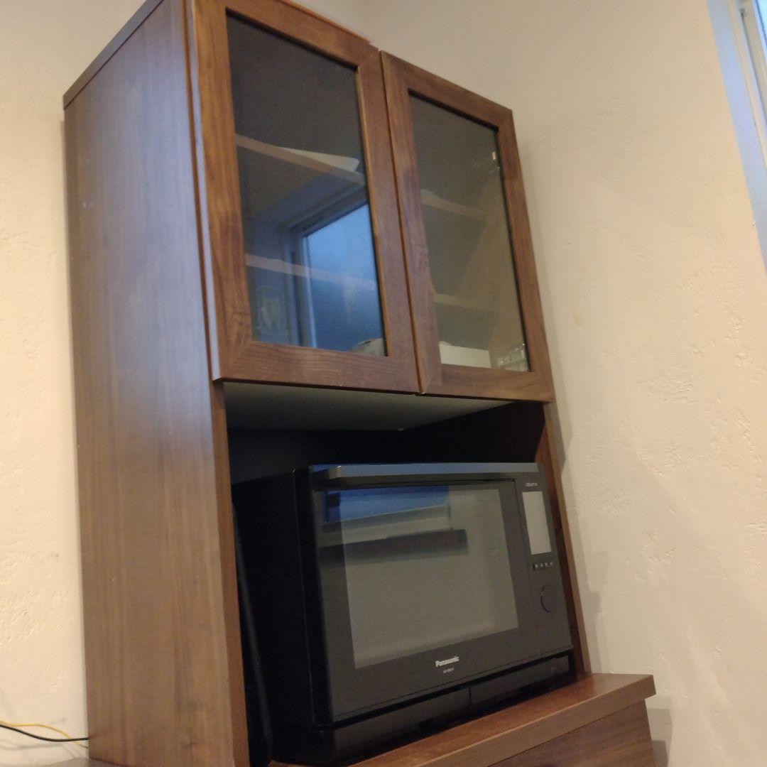 カップボード　食器棚　ナフコ　木目調　ウォルナット