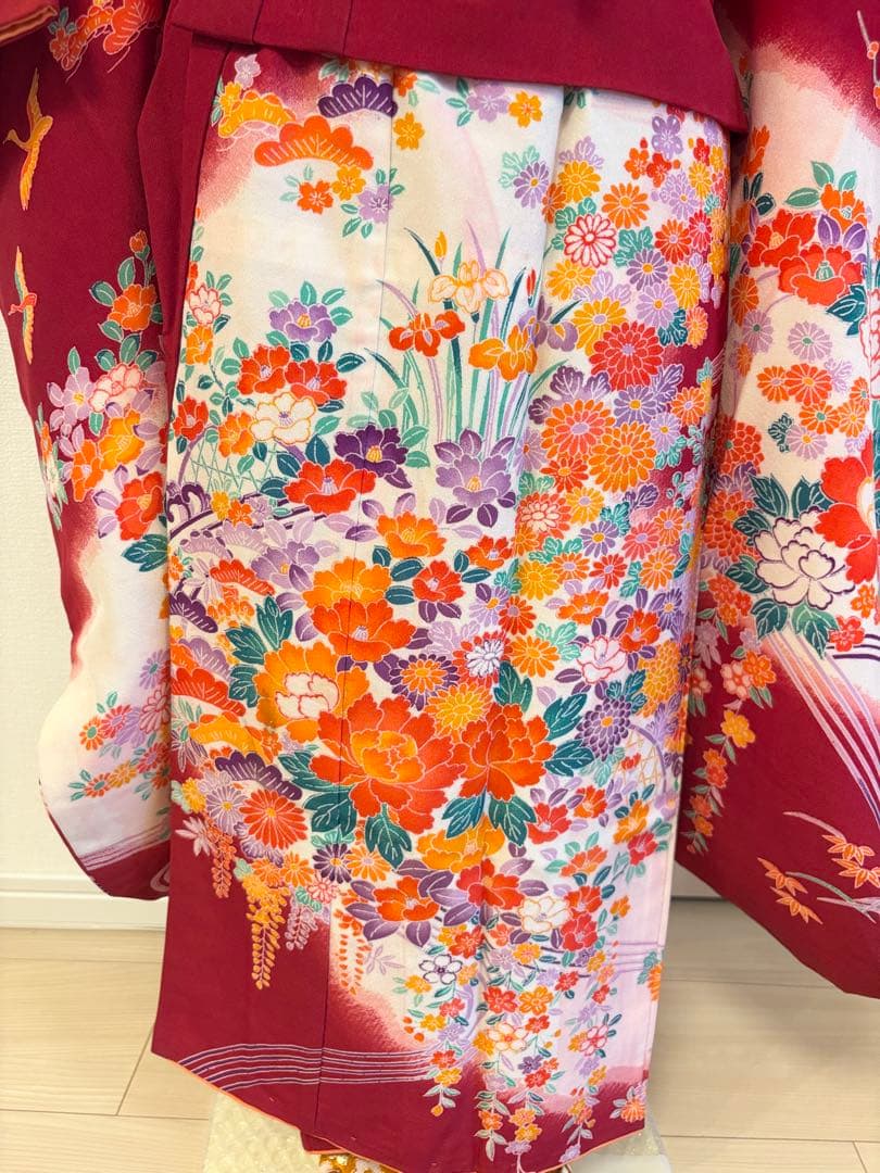 七五三 7歳 祝い着 臙脂 フルセット M2505052