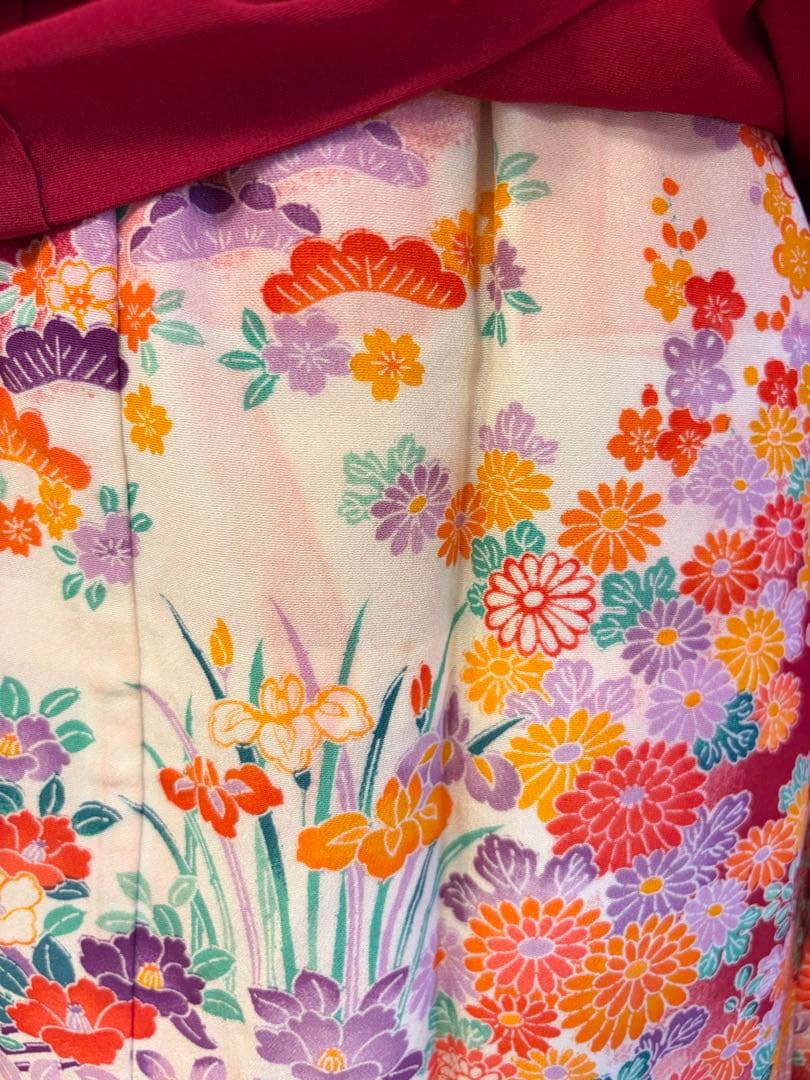 七五三 7歳 祝い着 臙脂 フルセット M2505052