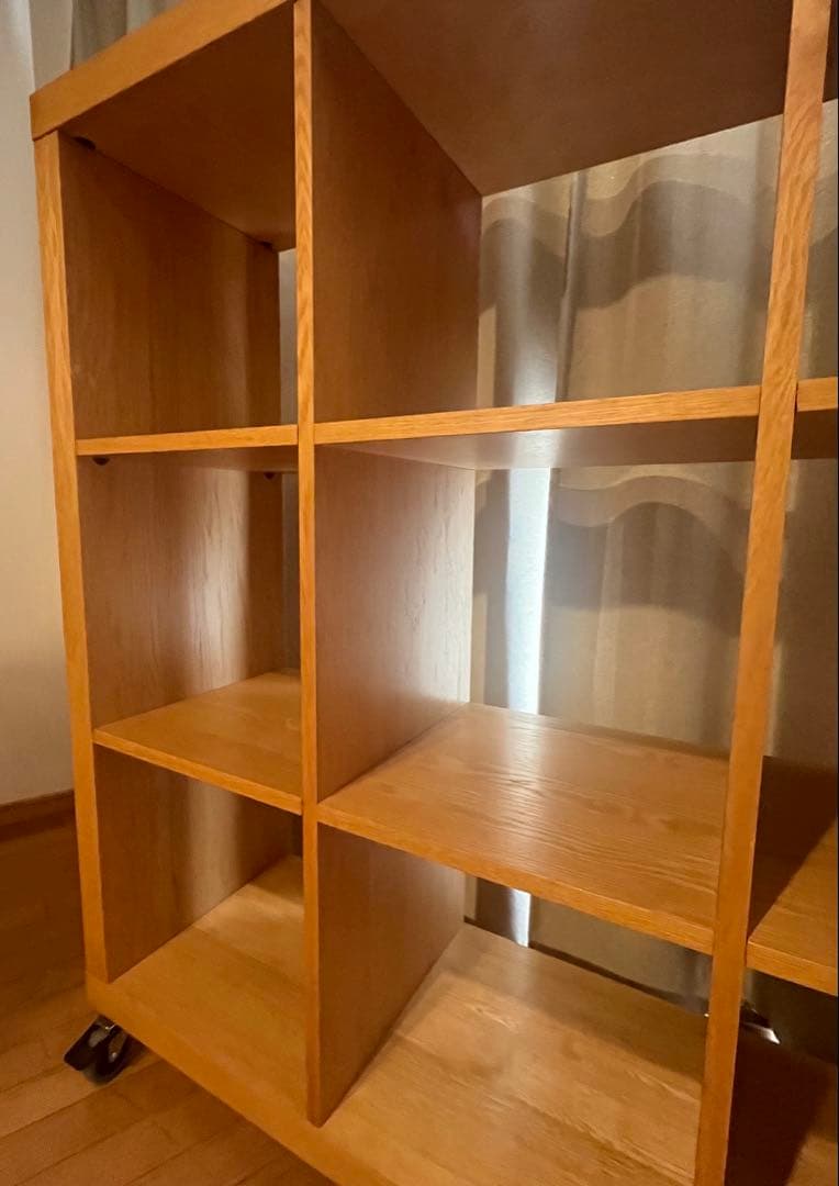 木製ラック 9マス キャスター付き