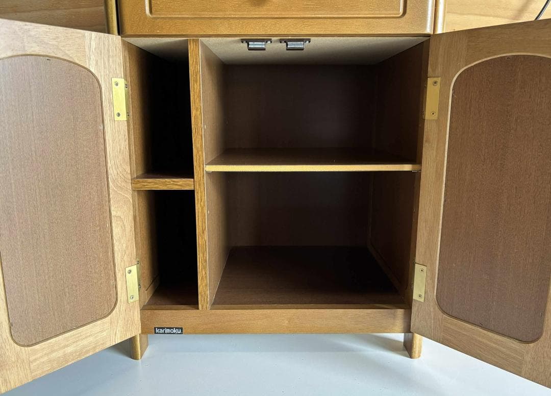 KARIMOKU 電話台・FAX台 木製 オールド ヴィンテージUsed/キレイ