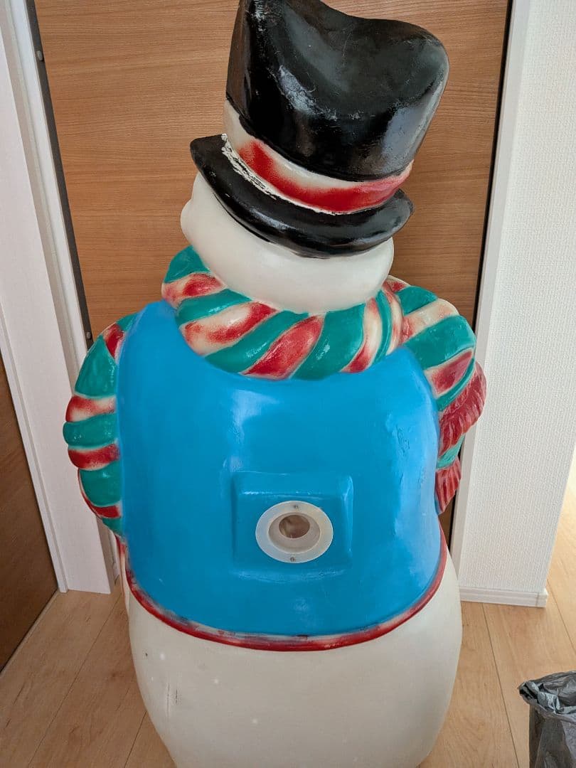 クリスマス　スノーマン　ライト　イルミネーション　ヴィンテージ