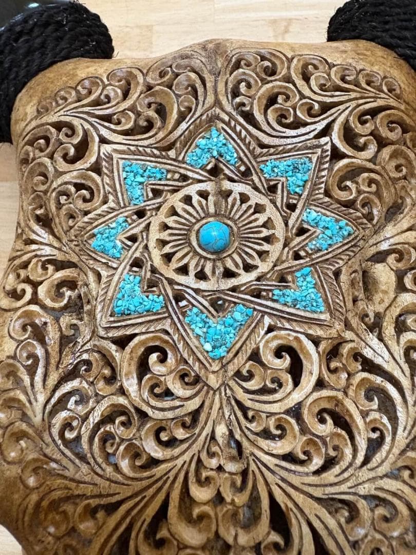 彫刻 牛の頭部 アートインテリア