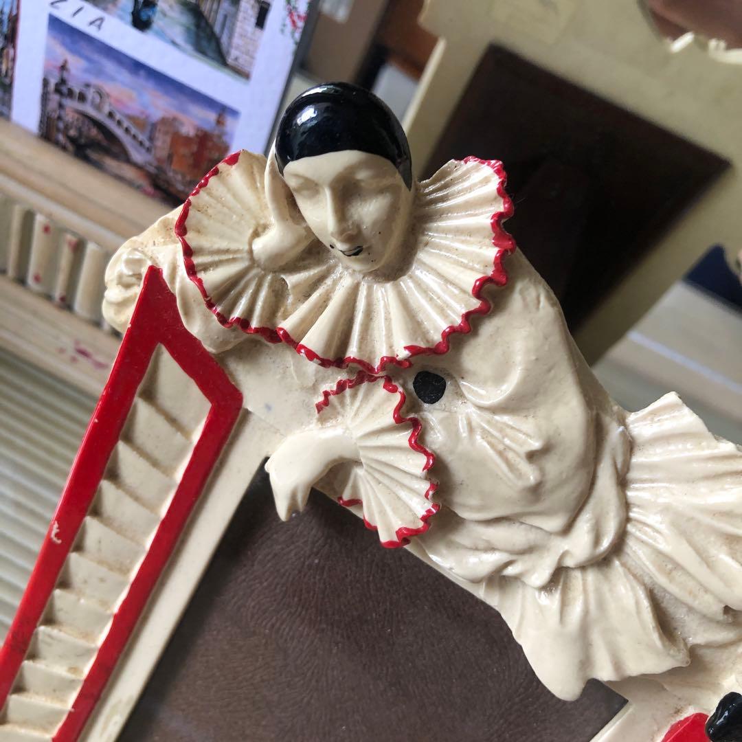 イタリア製　アンティーク　フォトフレーム　ピエロ