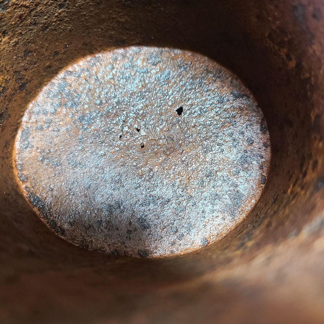 竹製　彫刻 円筒形　筆筒　花瓶　花入れ