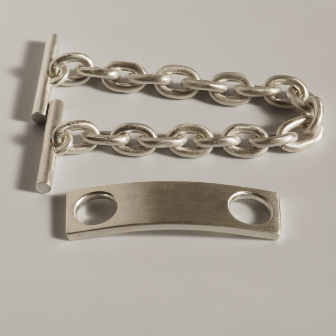 ダブルTバー トグル・プレート ブレスレット silver925