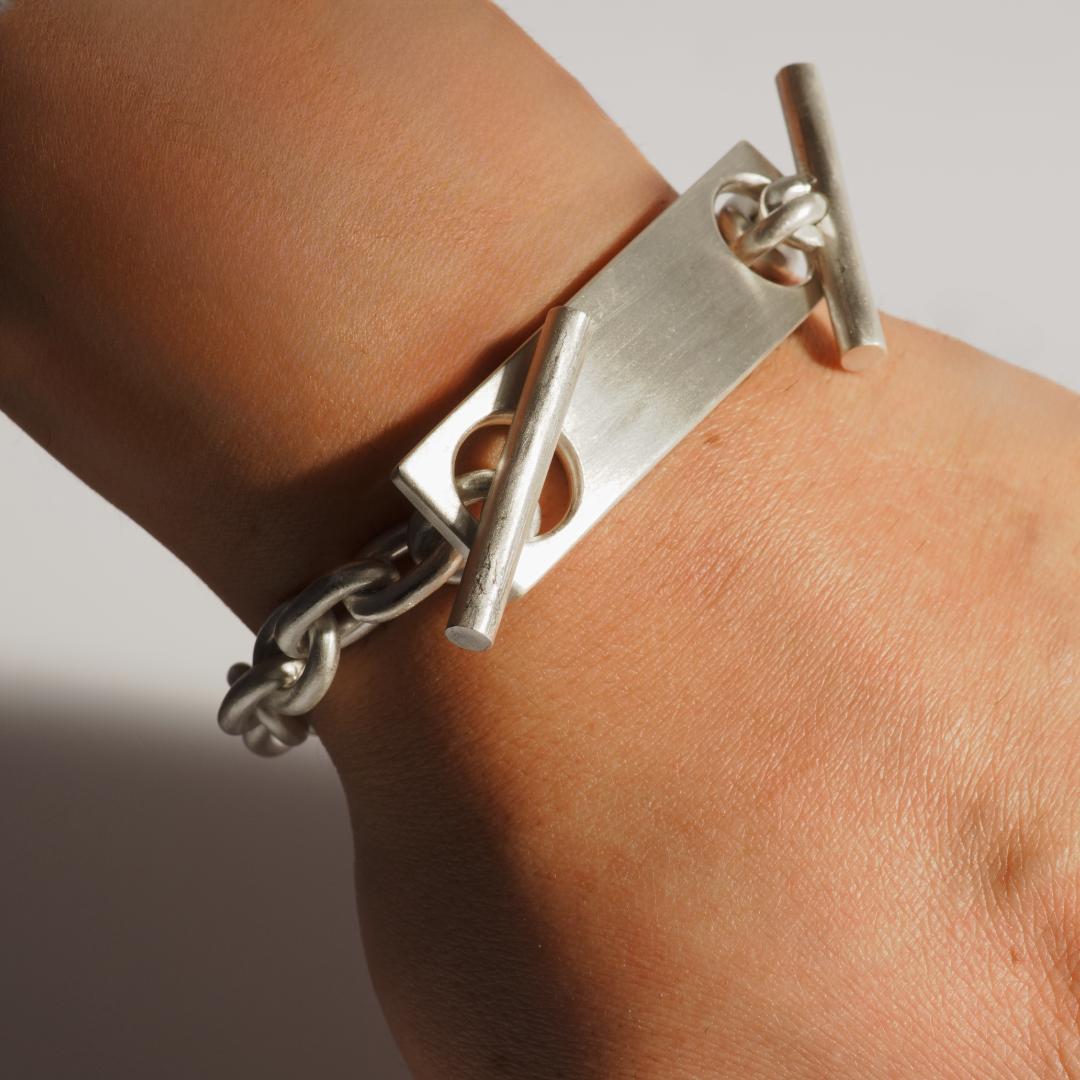 ダブルTバー トグル・プレート ブレスレット silver925