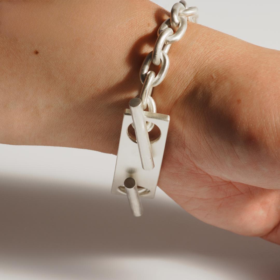 ダブルTバー トグル・プレート ブレスレット silver925