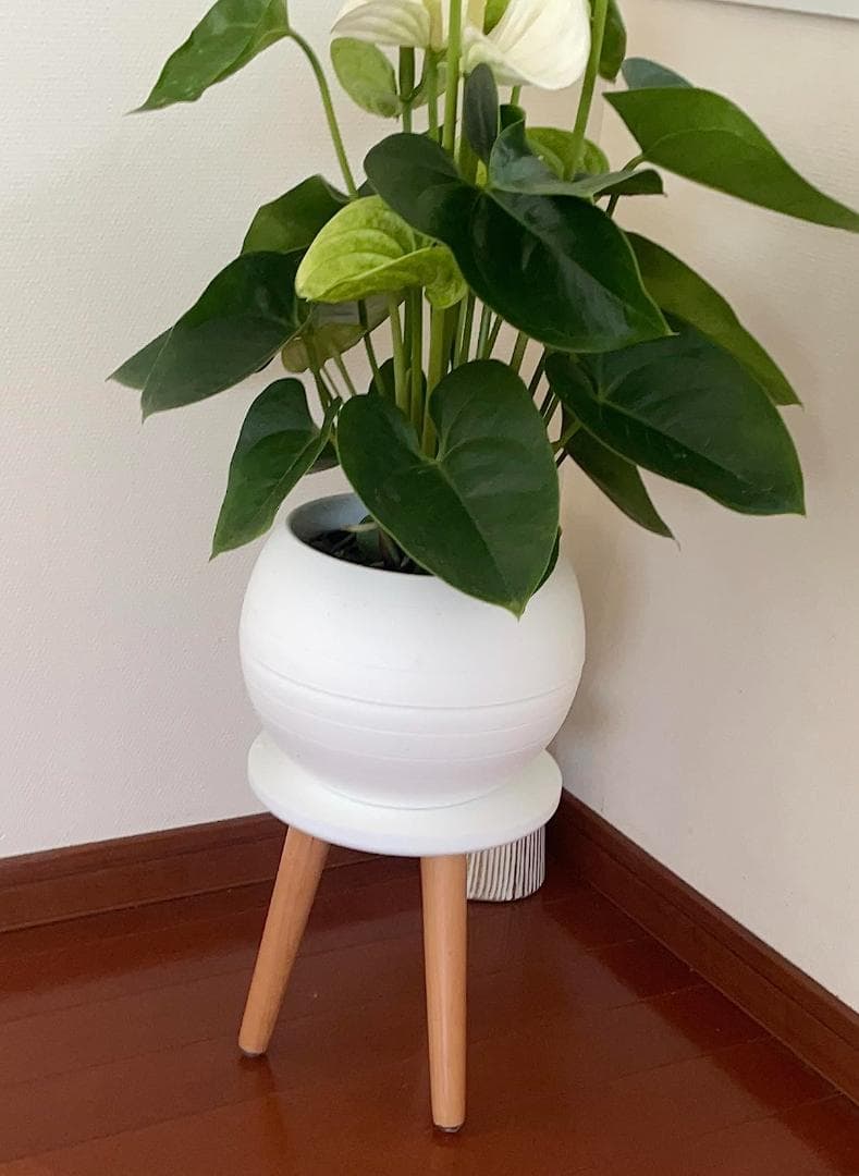 ☆2個 木製 フラワースタンド スツール 花台 組立式 プランタースタンド