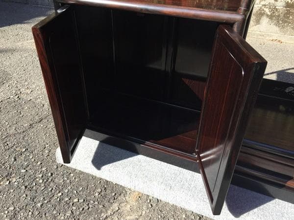 Ｙ 中古【高級銘木‼重量感あり‼】高級飾り棚 違い棚 唐木茶棚 茶箪笥 茶道