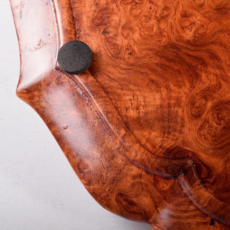 中国　花梨葡萄木瘤木　煎茶盆　香盆　輪花盆　M　8021E