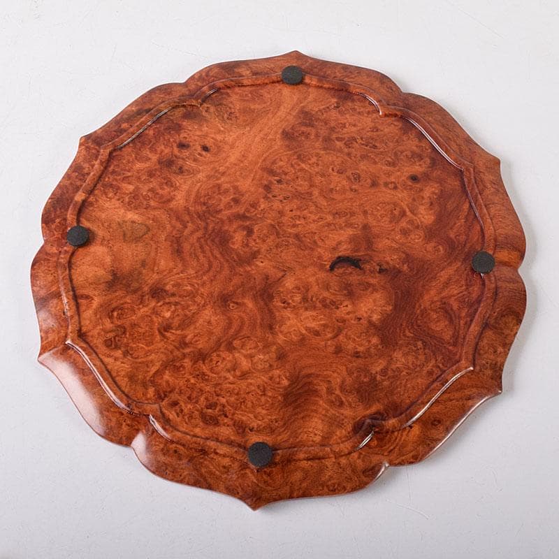 中国　花梨葡萄木瘤木　煎茶盆　香盆　輪花盆　M　8021E