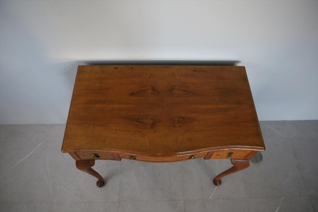 英国アンティーク猫脚デスク/作業台/勉強机/木製テーブル/飾り棚(91-211)