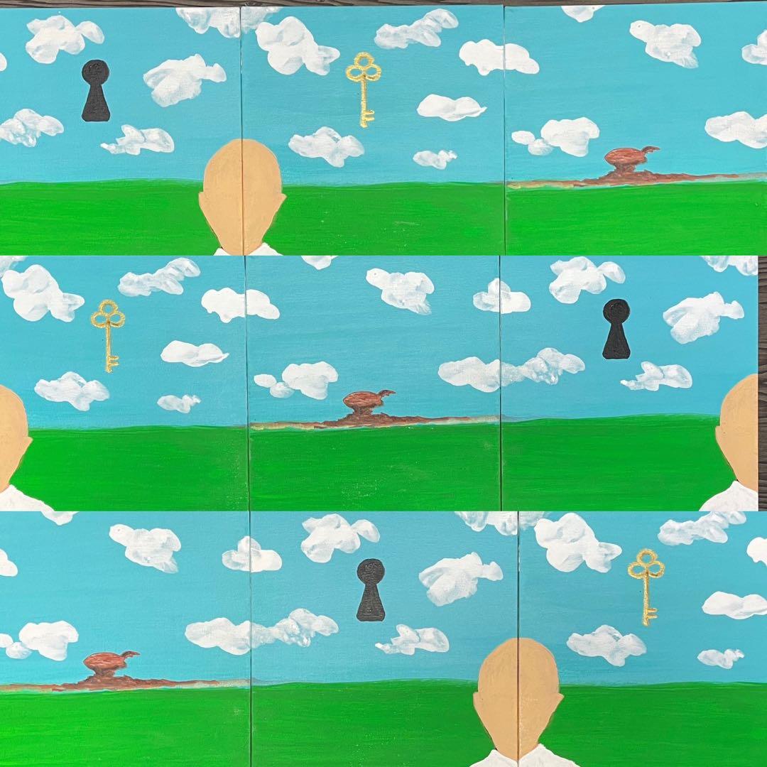 絵画『Door』アクリル絵画。3枚セット。