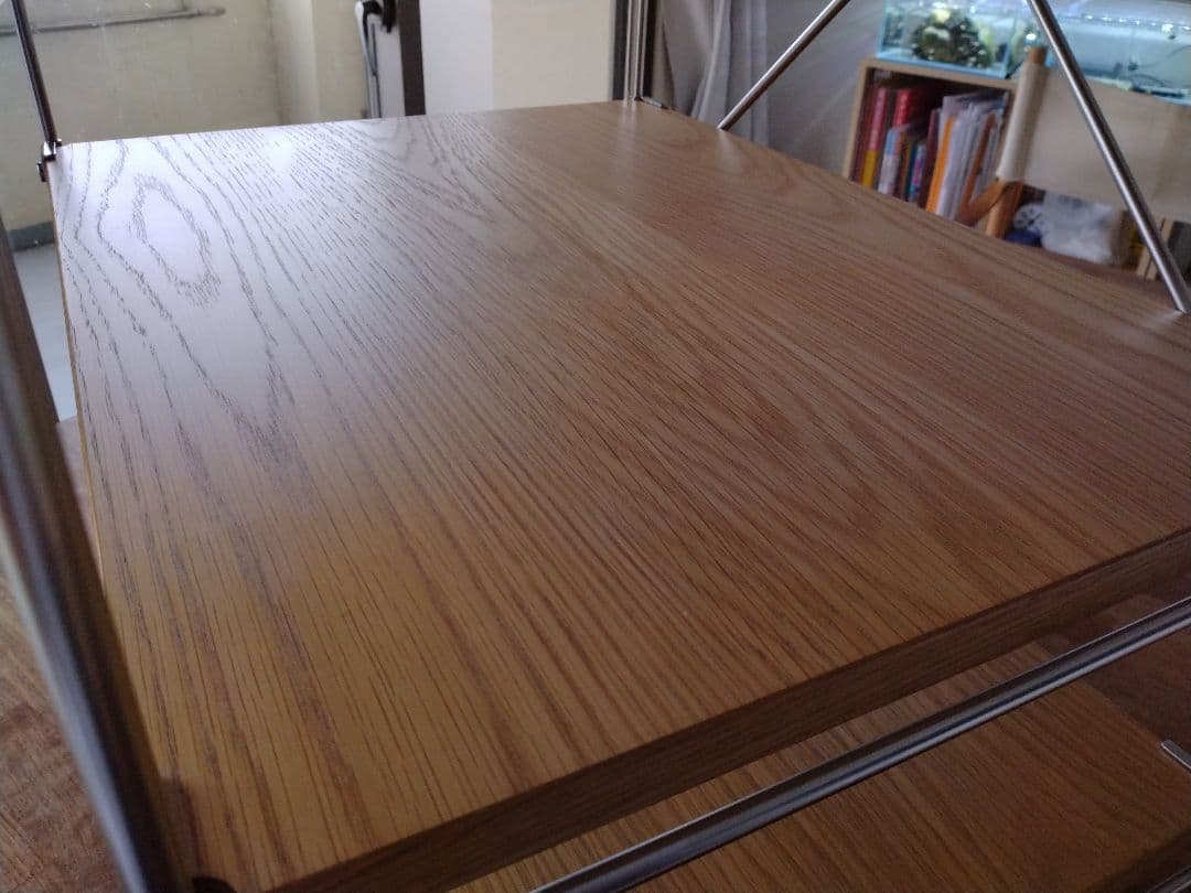 【訳あり美品】MUJI無印良品 ステンレスユニットシェルフ小56cmオーク材4段