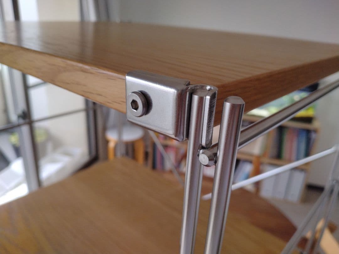 【訳あり美品】MUJI無印良品 ステンレスユニットシェルフ小56cmオーク材4段