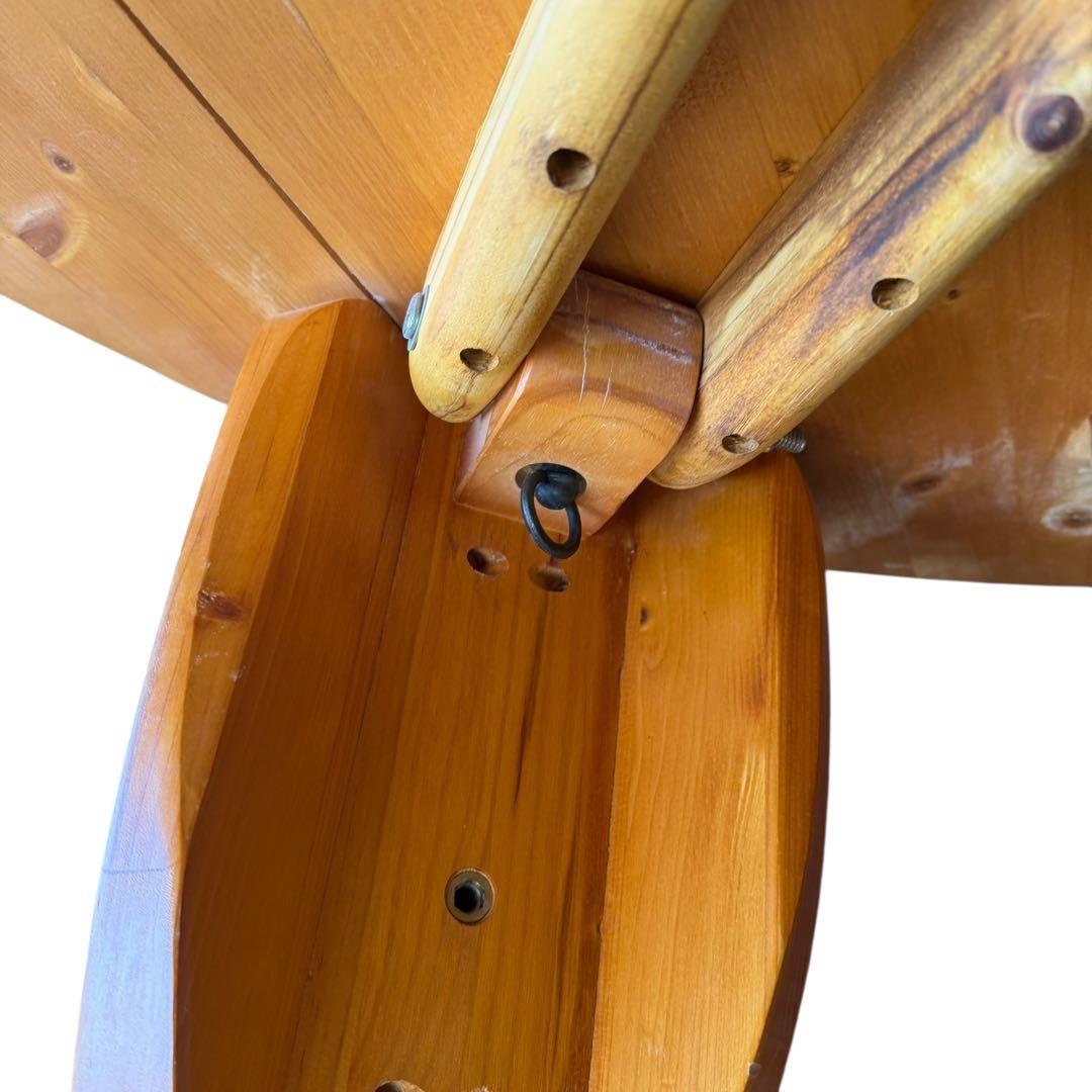 天然木 丸型ちゃぶ台 直径100cm 分解可 座卓 和風 ローテーブル レトロ