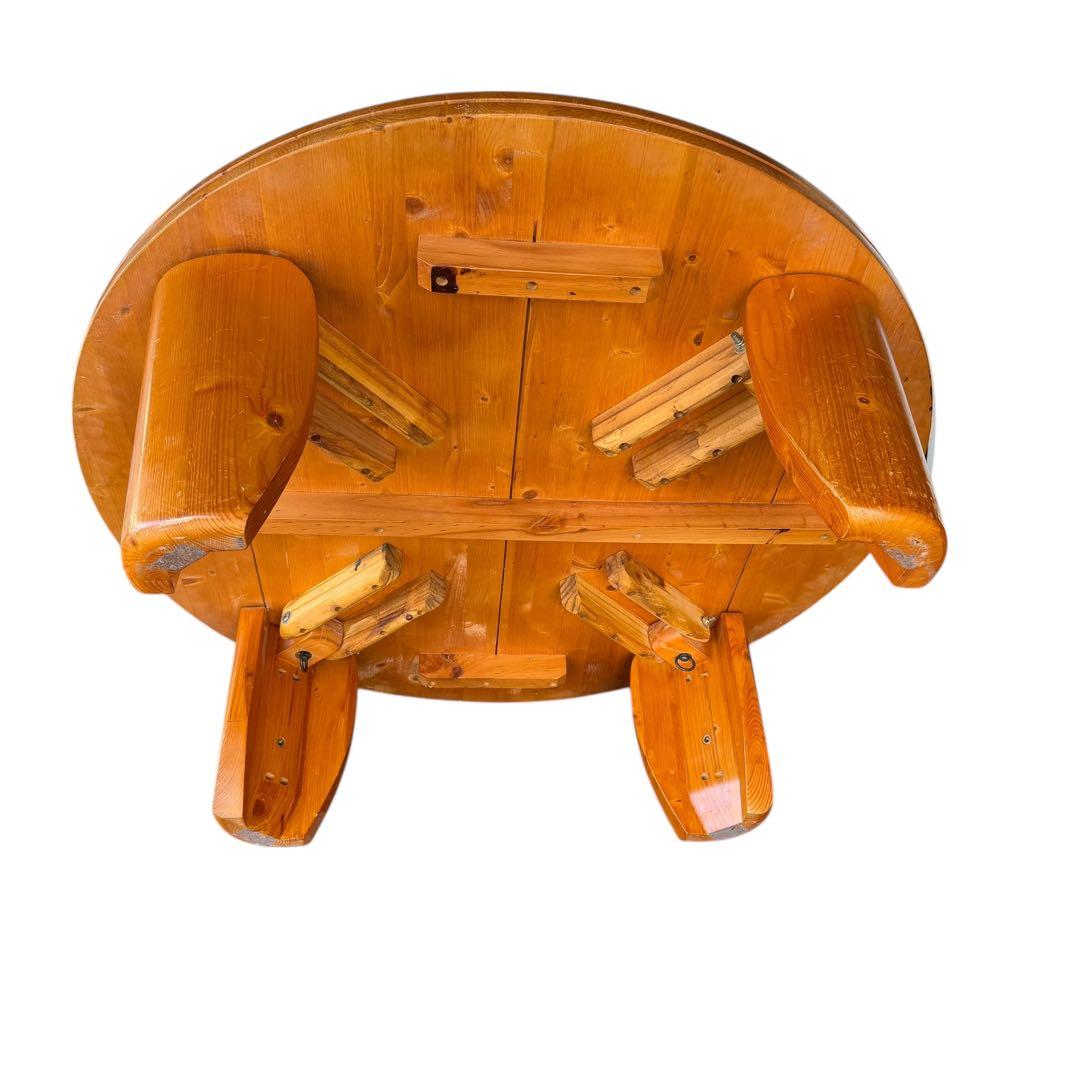 天然木 丸型ちゃぶ台 直径100cm 分解可 座卓 和風 ローテーブル レトロ