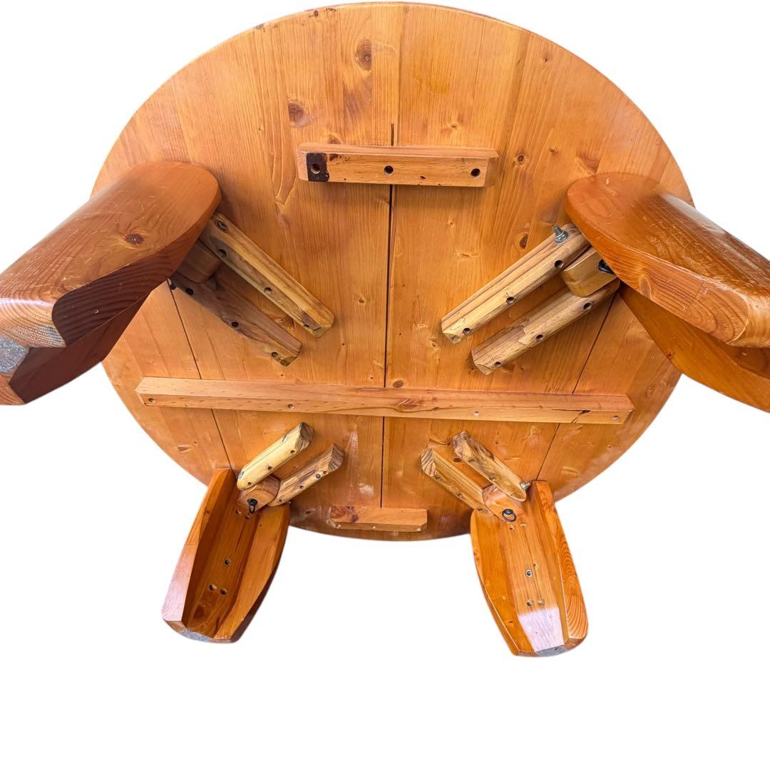 天然木 丸型ちゃぶ台 直径100cm 分解可 座卓 和風 ローテーブル レトロ