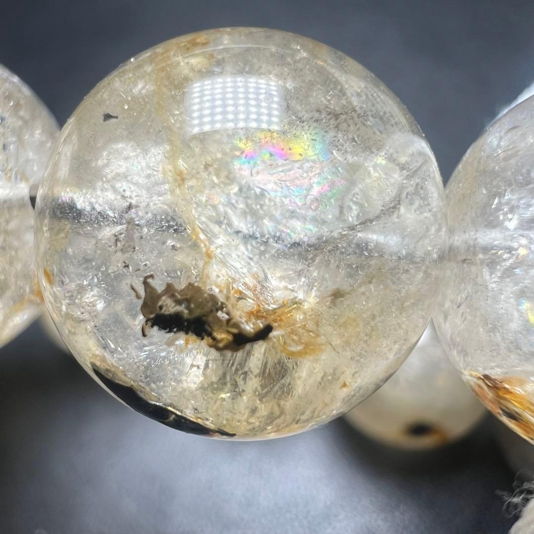 【65052】オイル入りハーキマーダイヤモンド 16mm ブレスレット