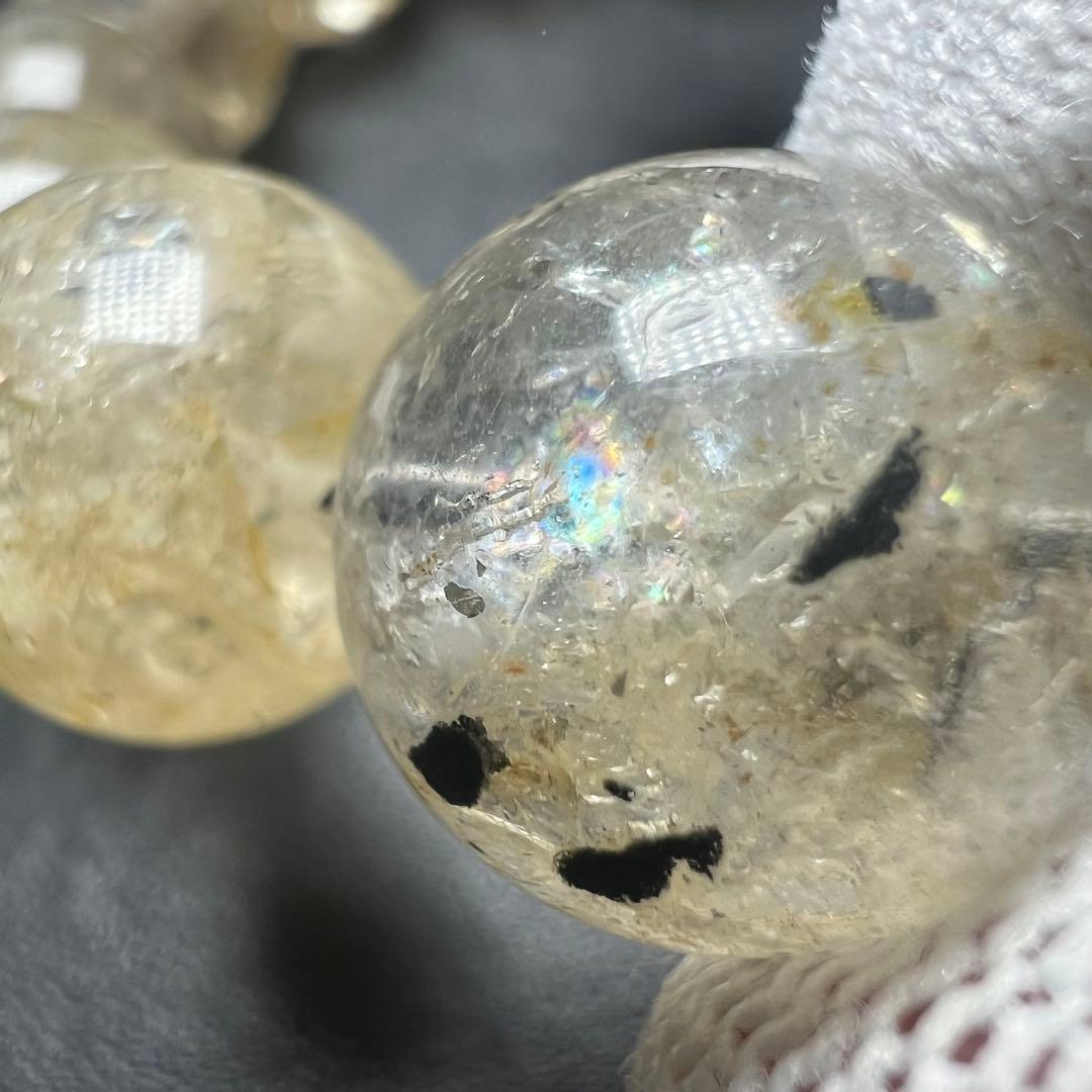 【65052】オイル入りハーキマーダイヤモンド 16mm ブレスレット