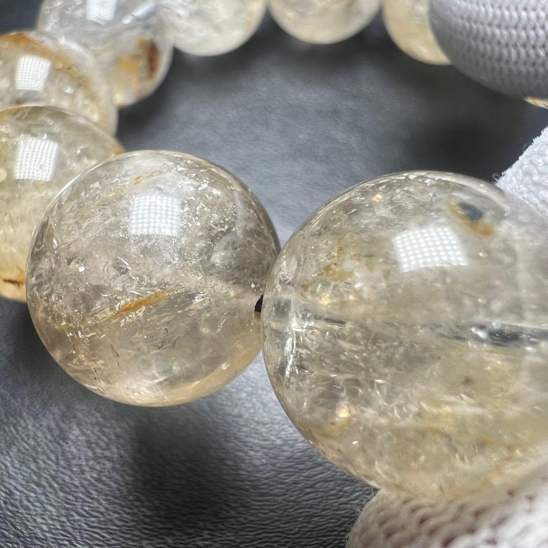 【65052】オイル入りハーキマーダイヤモンド 16mm ブレスレット