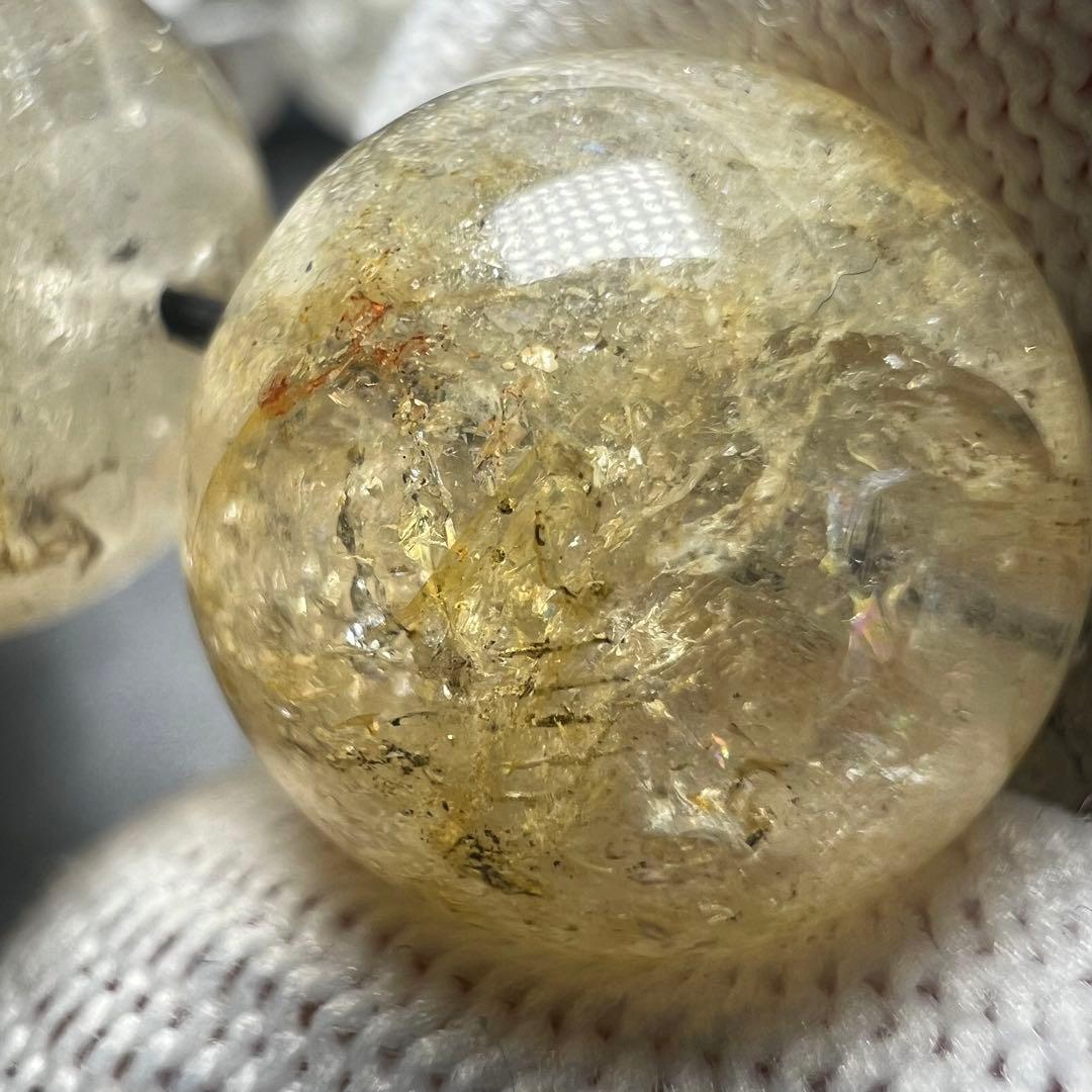 【65052】オイル入りハーキマーダイヤモンド 16mm ブレスレット