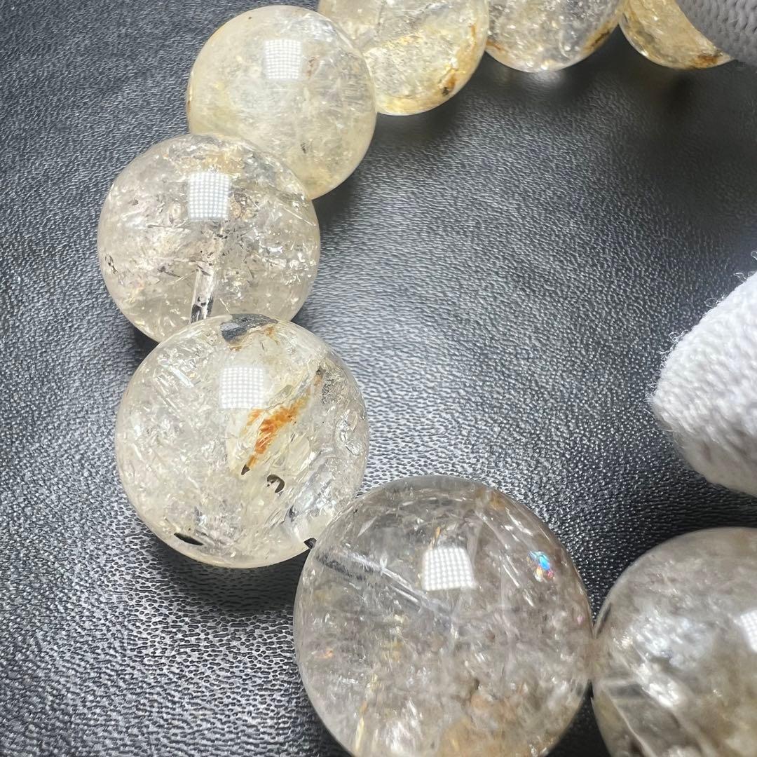 【65052】オイル入りハーキマーダイヤモンド 16mm ブレスレット