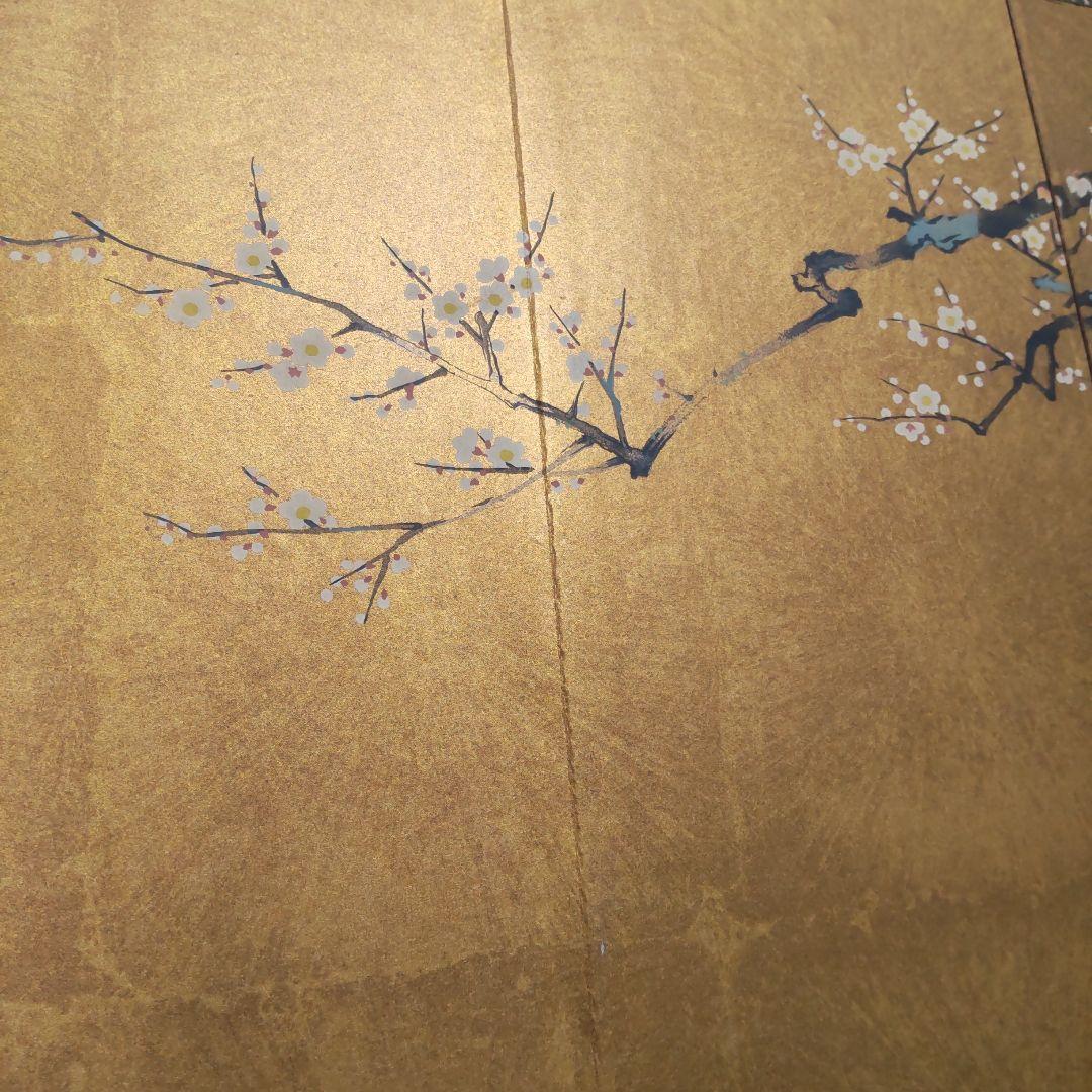 日本画 梅に山鳥図 屏風 - メルカリ