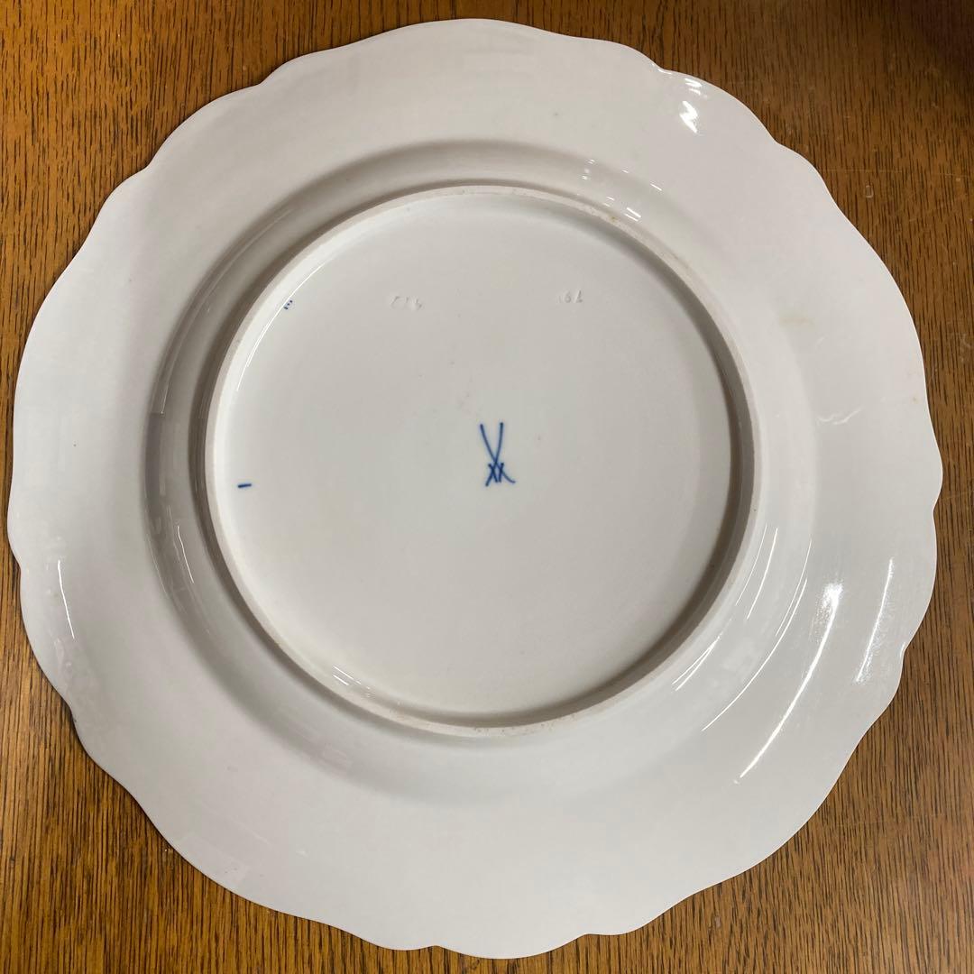 マイセン青い花柄の陶磁器皿