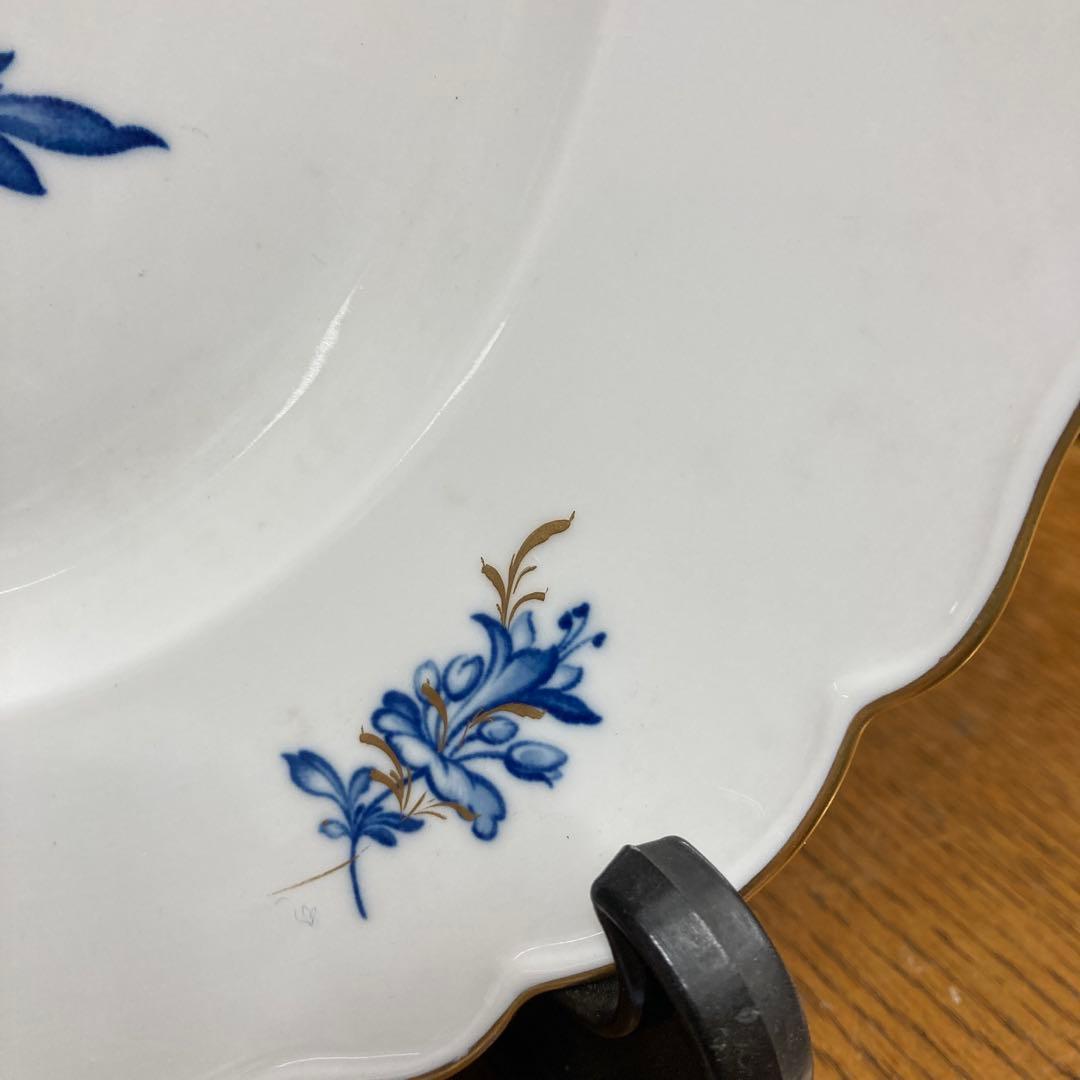 マイセン青い花柄の陶磁器皿