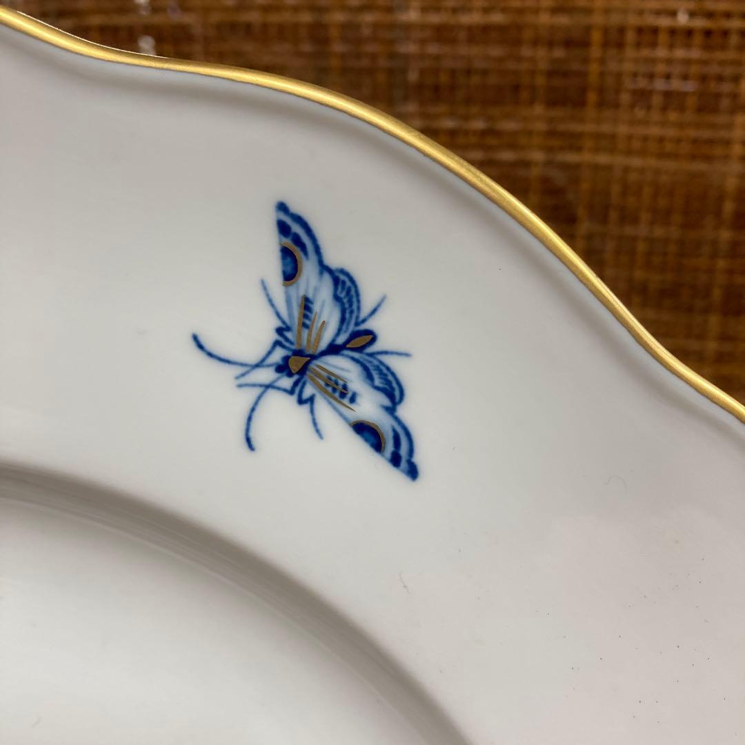 マイセン青い花柄の陶磁器皿