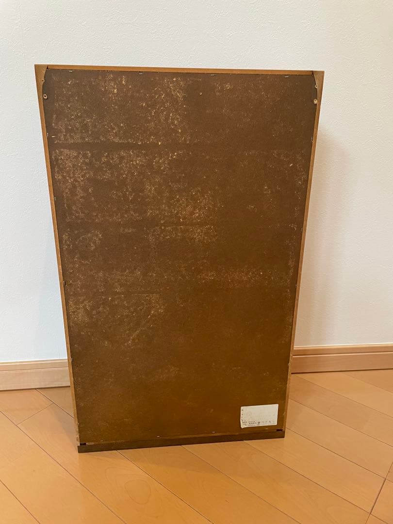 コレクションケース 木製 背面ミラー 棚ガラス3枚付