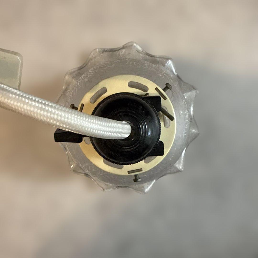 フラワーパターン ガラス ペンダントライト