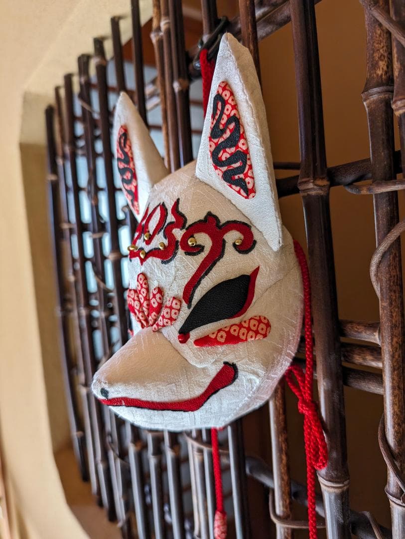 ハンドメイド　押絵　狐面